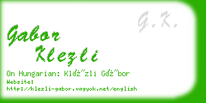 gabor klezli business card